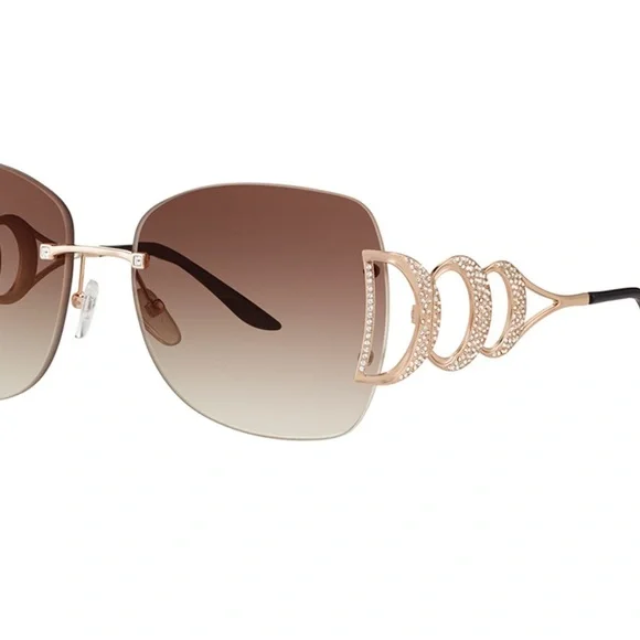 Caviar Gold and Brown Aviator Sunglasses with Metal Frame